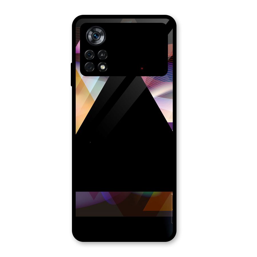 Triangle Black Abstract Glass Back Case for Poco X4 Pro 5G