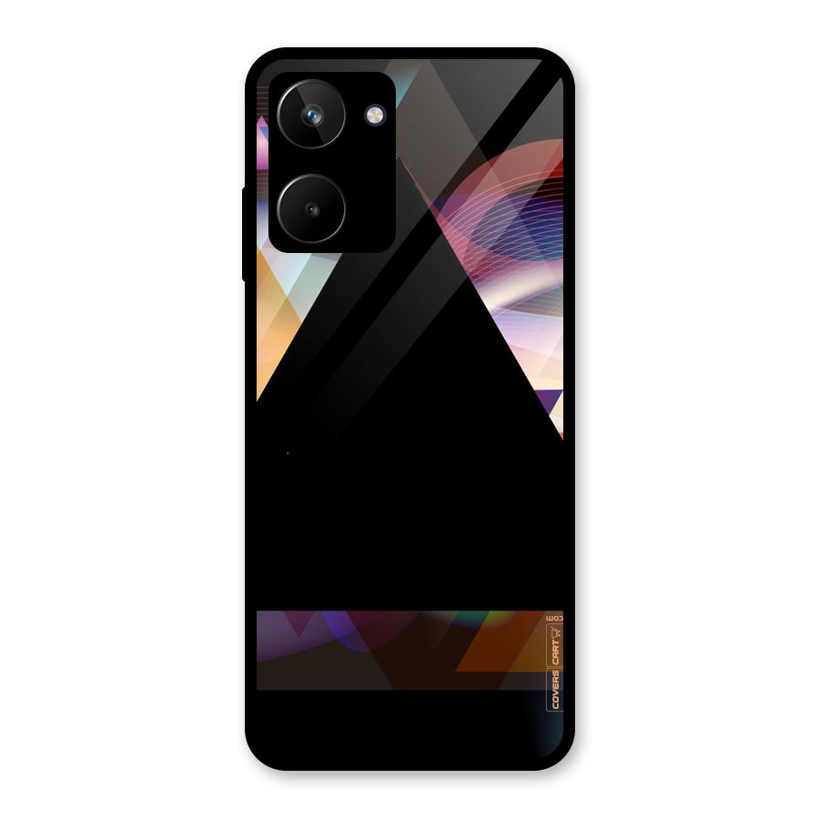 Triangle Black Abstract Glass Back Case for Realme 10