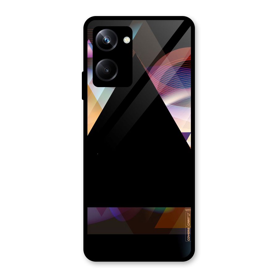 Triangle Black Abstract Glass Back Case for Realme 10 Pro