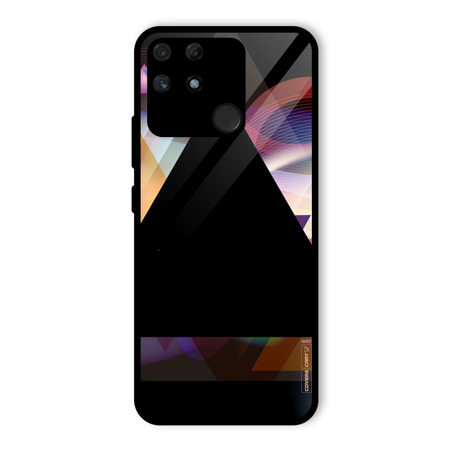Triangle Black Abstract Glass Back Case for Realme Narzo 50A