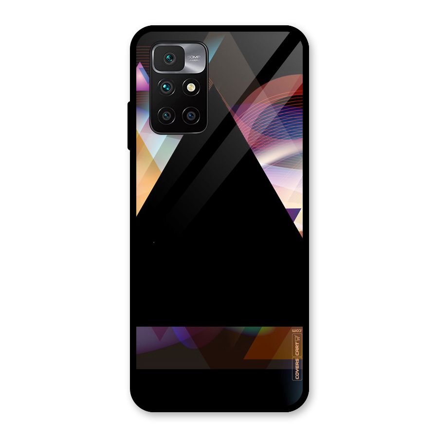 Triangle Black Abstract Glass Back Case for Redmi 10 Prime