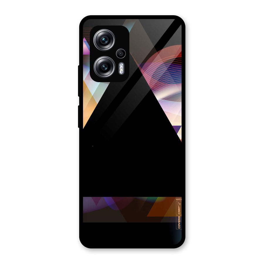 Triangle Black Abstract Glass Back Case for Redmi K50i