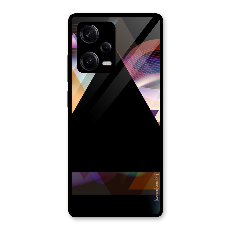 Triangle Black Abstract Glass Back Case for Redmi Note 12 Pro