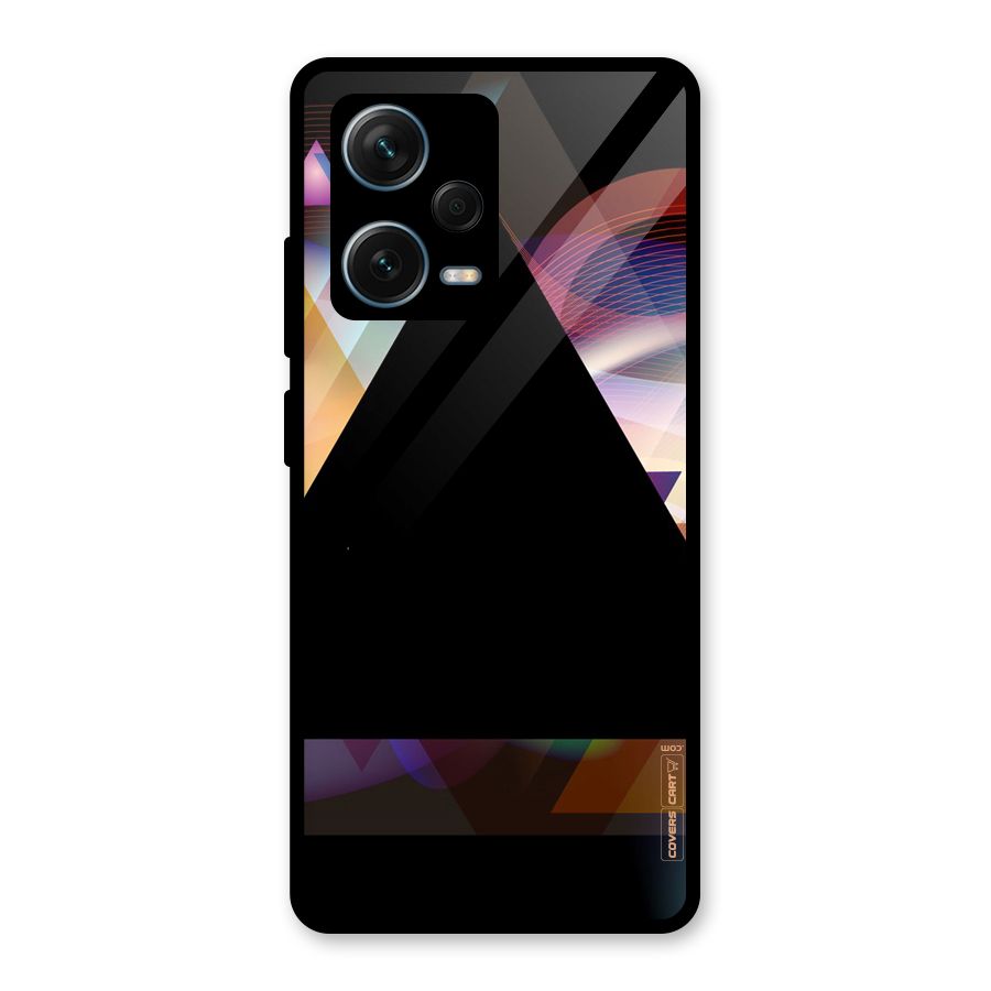 Triangle Black Abstract Glass Back Case for Redmi Note 12 Pro Plus 5G