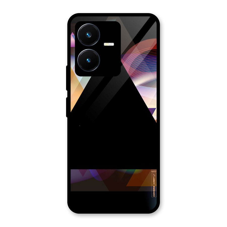 Triangle Black Abstract Glass Back Case for Vivo Y22