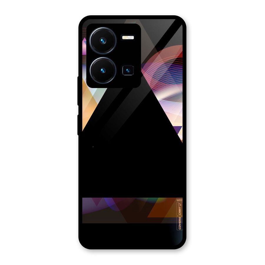 Triangle Black Abstract Glass Back Case for Vivo Y35