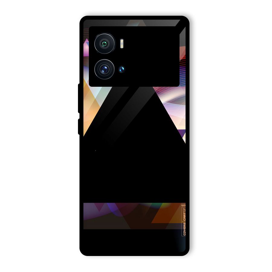 Triangle Black Abstract Glass Back Case for Vivo iQOO 9 Pro