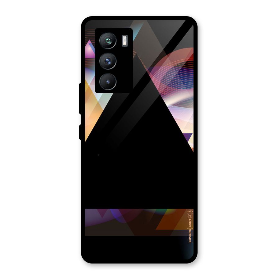 Triangle Black Abstract Glass Back Case for Vivo iQOO 9 SE
