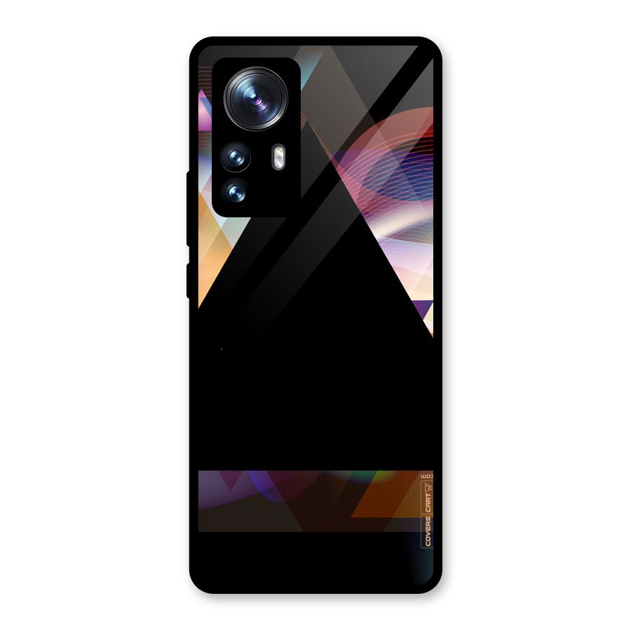 Triangle Black Abstract Glass Back Case for Xiaomi 12 Pro
