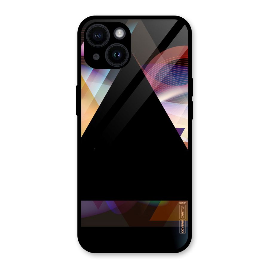 Triangle Black Abstract Glass Back Case for iPhone 14