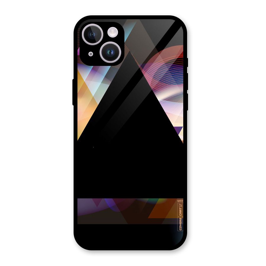Triangle Black Abstract Glass Back Case for iPhone 14 Plus
