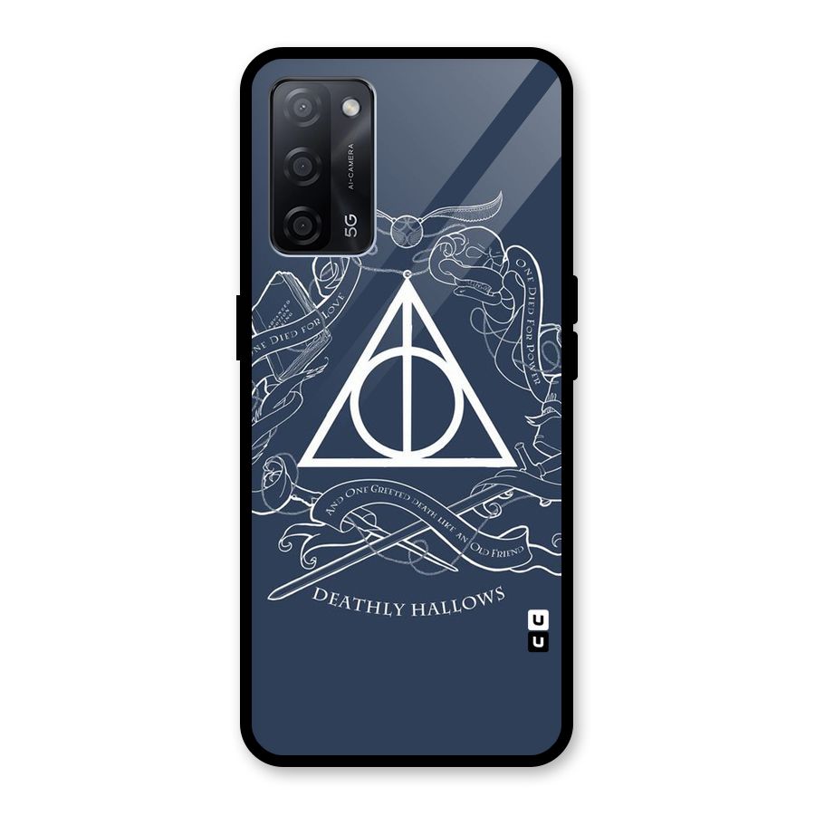 Triangle Blue Glass Back Case for Oppo A53s 5G