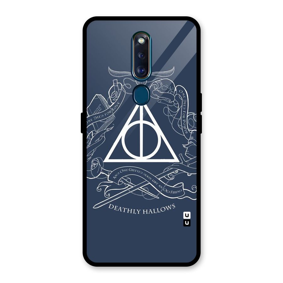 Triangle Blue Glass Back Case for Oppo F11 Pro