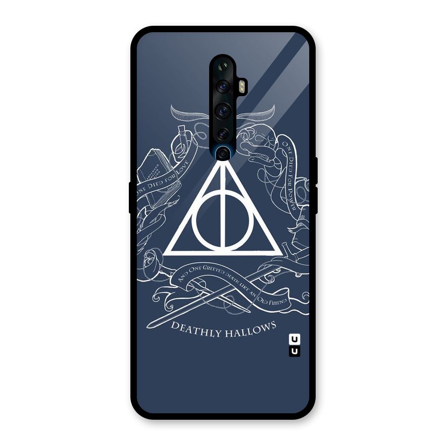 Triangle Blue Glass Back Case for Oppo Reno2 F