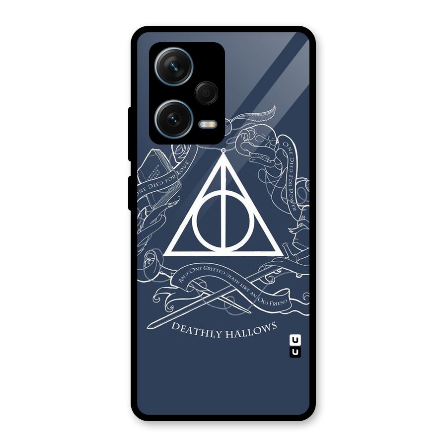 Triangle Blue Glass Back Case for Redmi Note 12 Pro Plus 5G