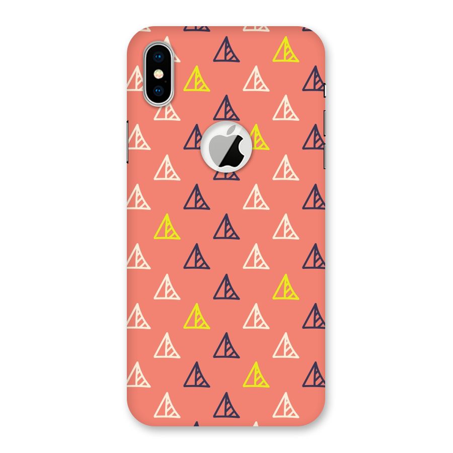 Triangular Boho Pattern Back Case for iPhone X Logo Cut