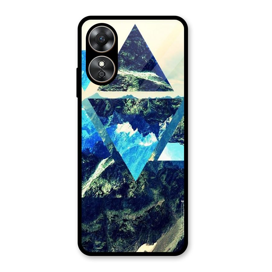 Triangular View Glass Back Case for Oppo A17