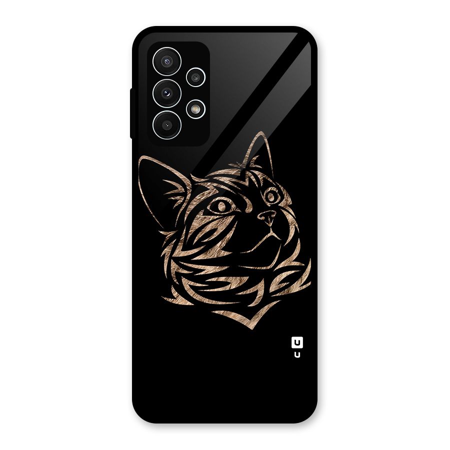 Tribal Cat Glass Back Case for Galaxy A23