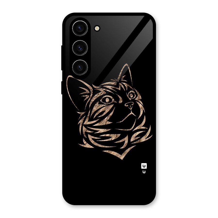 Tribal Cat Glass Back Case for Galaxy S23 Plus