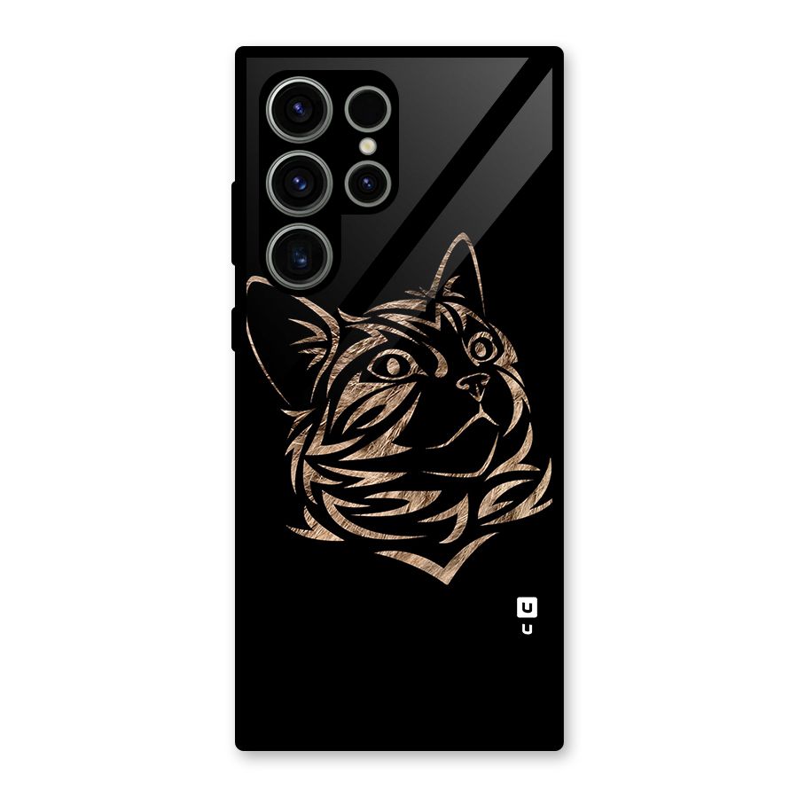 Tribal Cat Glass Back Case for Galaxy S23 Ultra