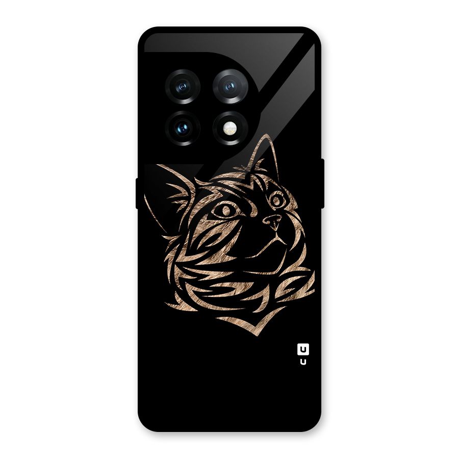 Tribal Cat Glass Back Case for OnePlus 11