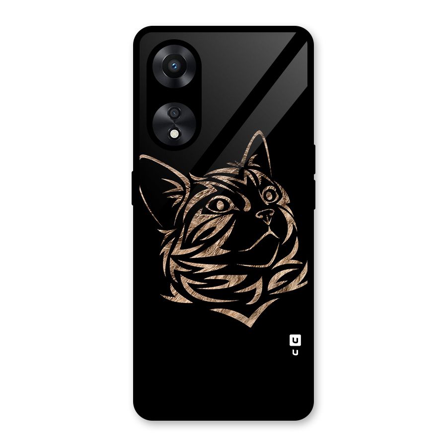 Tribal Cat Glass Back Case for Oppo A78