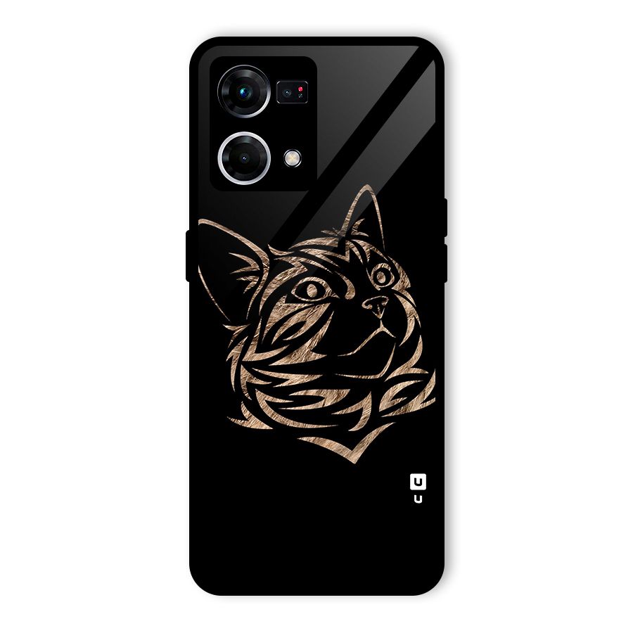 Tribal Cat Glass Back Case for Oppo F21 Pro 5G