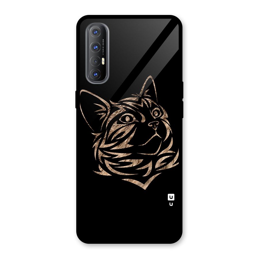 Tribal Cat Glass Back Case for Oppo Reno3 Pro