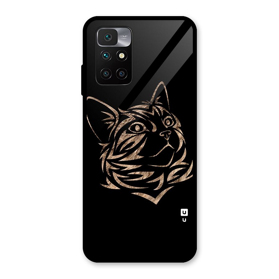 Tribal Cat Glass Back Case for Redmi 10 Prime