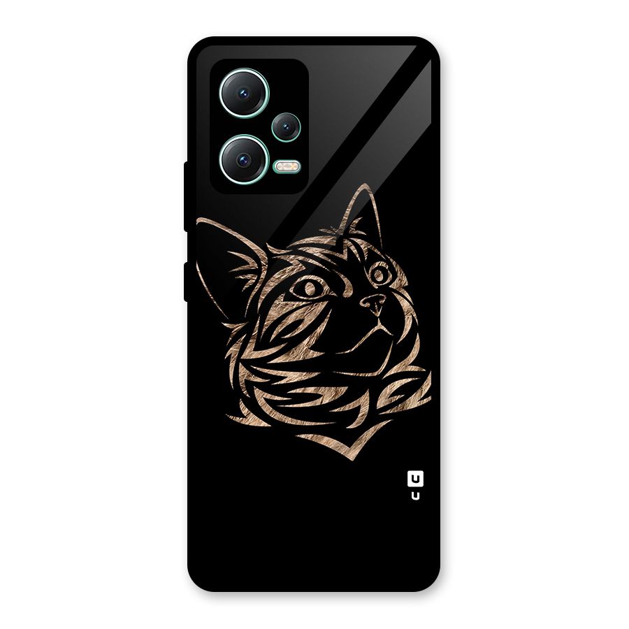Tribal Cat Glass Back Case for Redmi Note 12 5G