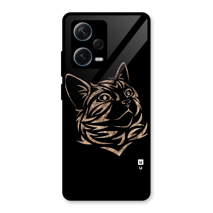 Tribal Cat Glass Back Case for Redmi Note 12 Pro Plus 5G