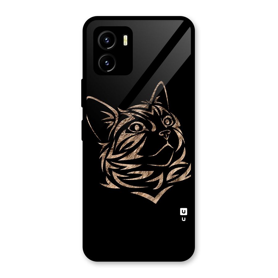 Tribal Cat Glass Back Case for Vivo Y15s