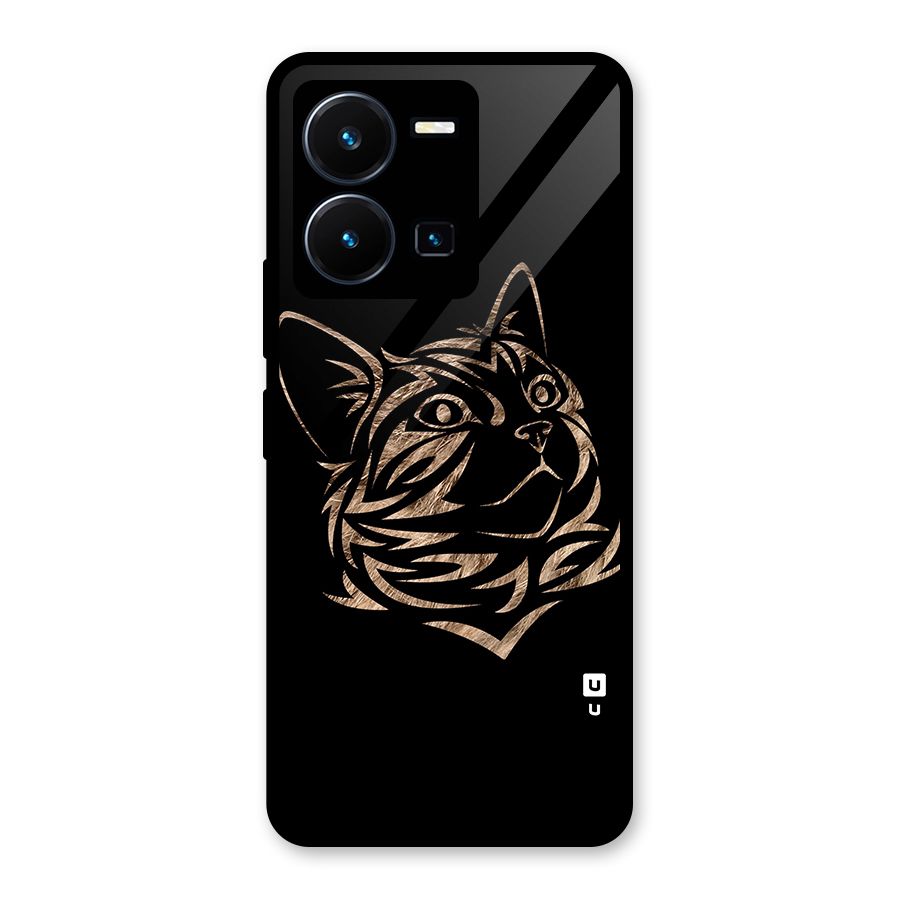 Tribal Cat Glass Back Case for Vivo Y35