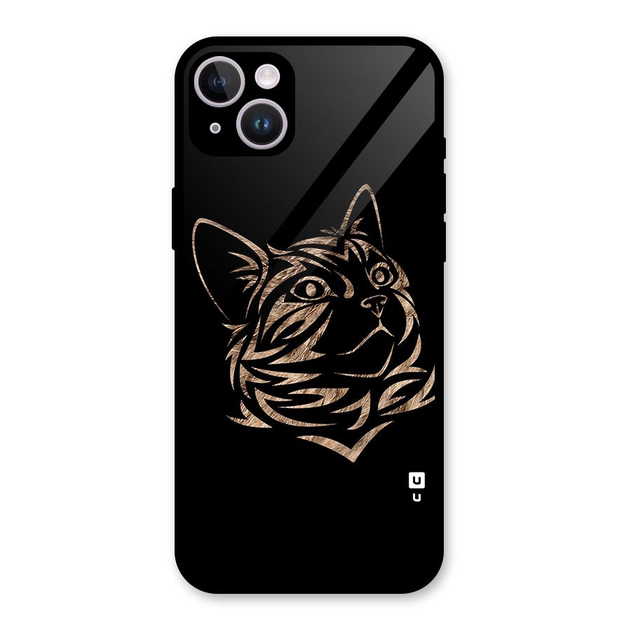 Tribal Cat Glass Back Case for iPhone 14 Plus