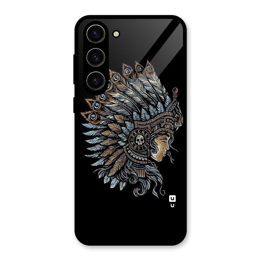 Tribal Design Glass Back Case for Galaxy S23 Plus