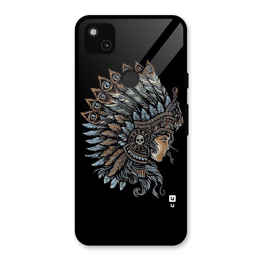 Tribal Design Glass Back Case for Google Pixel 4a