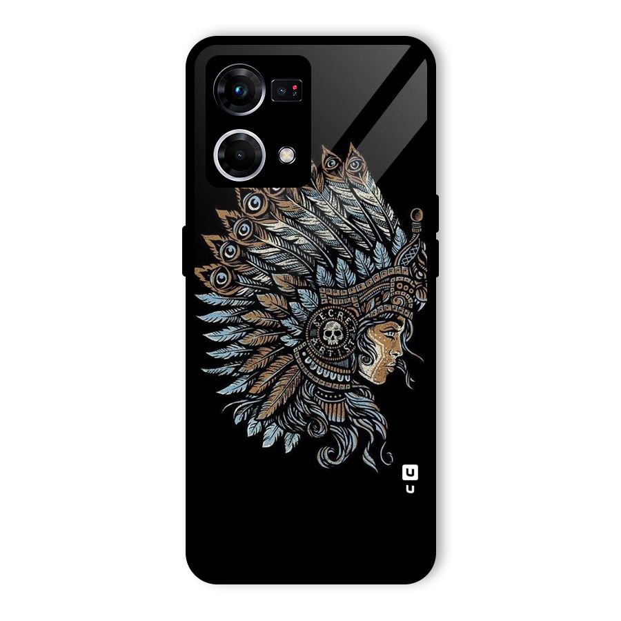 Tribal Design Glass Back Case for Oppo F21 Pro 5G