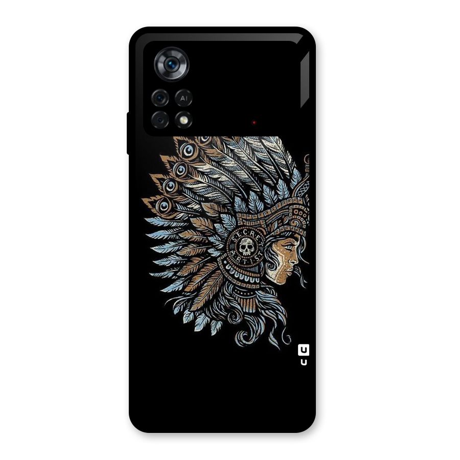 Tribal Design Glass Back Case for Poco X4 Pro 5G