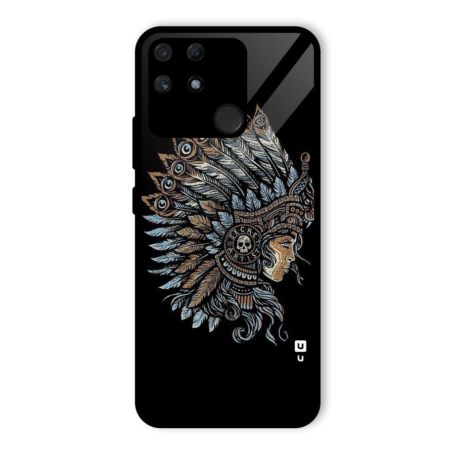Tribal Design Glass Back Case for Realme Narzo 50A