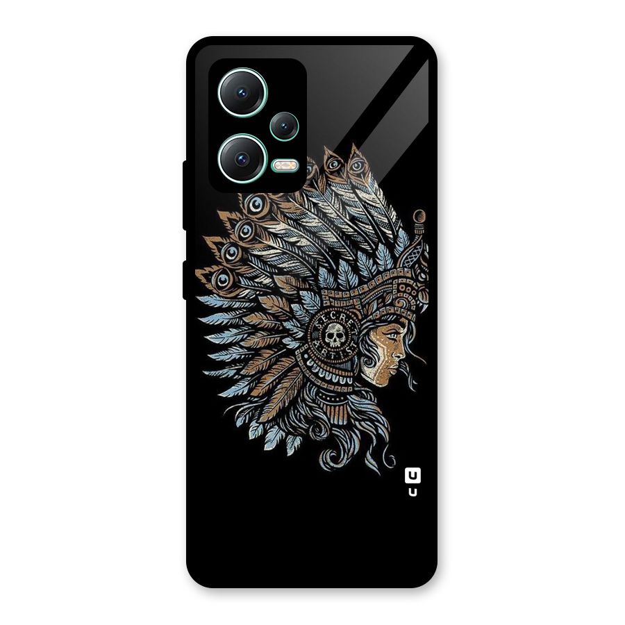 Tribal Design Glass Back Case for Redmi Note 12 5G