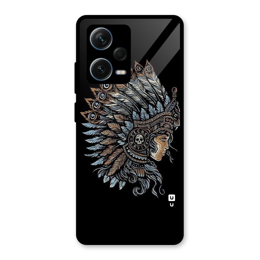 Tribal Design Glass Back Case for Redmi Note 12 Pro Plus 5G