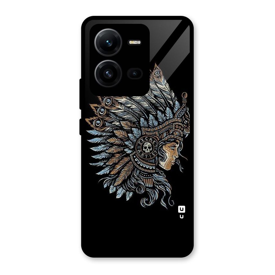 Tribal Design Glass Back Case for Vivo V25