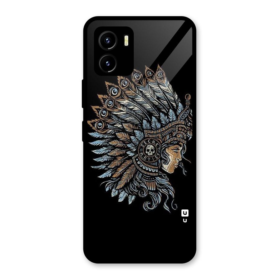 Tribal Design Glass Back Case for Vivo Y15s