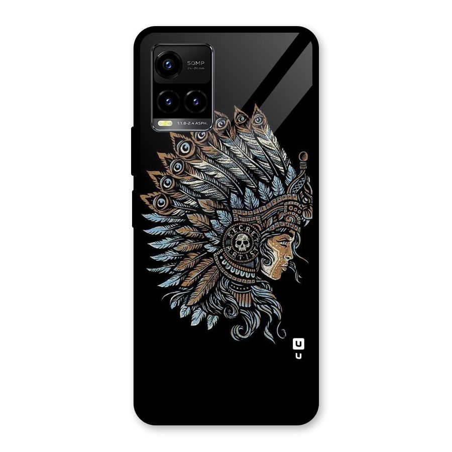 Tribal Design Glass Back Case for Vivo Y21T