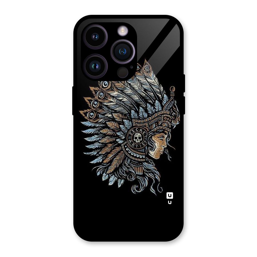 Tribal Design Glass Back Case for iPhone 14 Pro