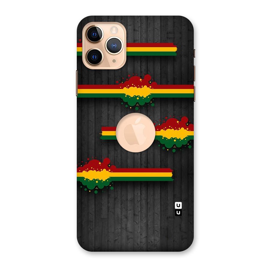 Tricolor Splash Design Back Case for iPhone 11 Pro Max Logo Cut