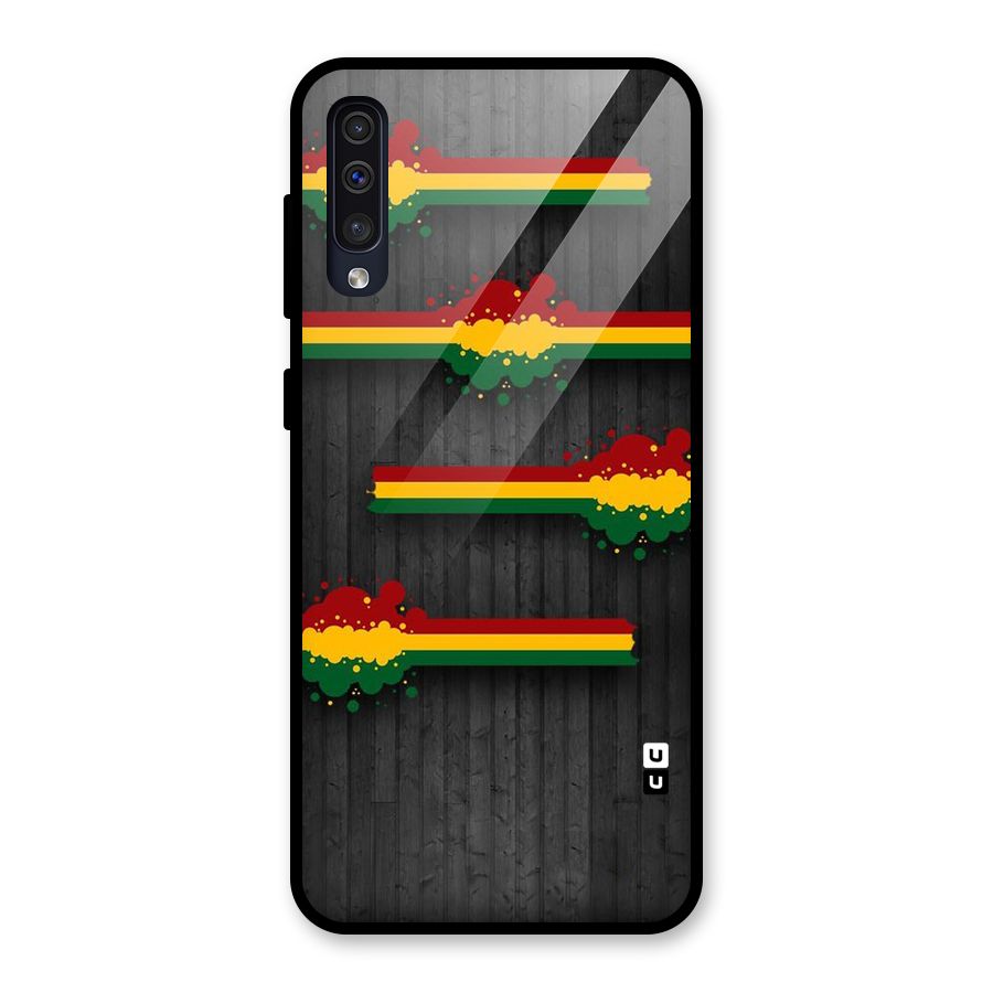 Tricolor Splash Design Glass Back Case for Galaxy A30s