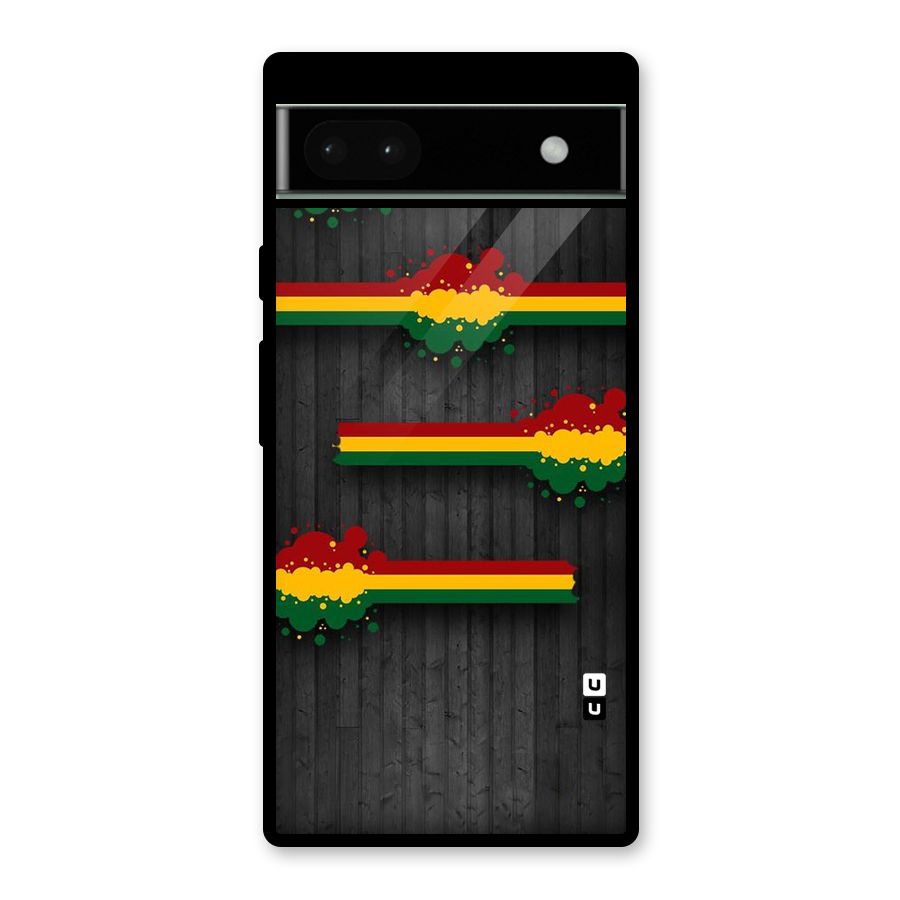 Tricolor Splash Design Glass Back Case for Google Pixel 6a
