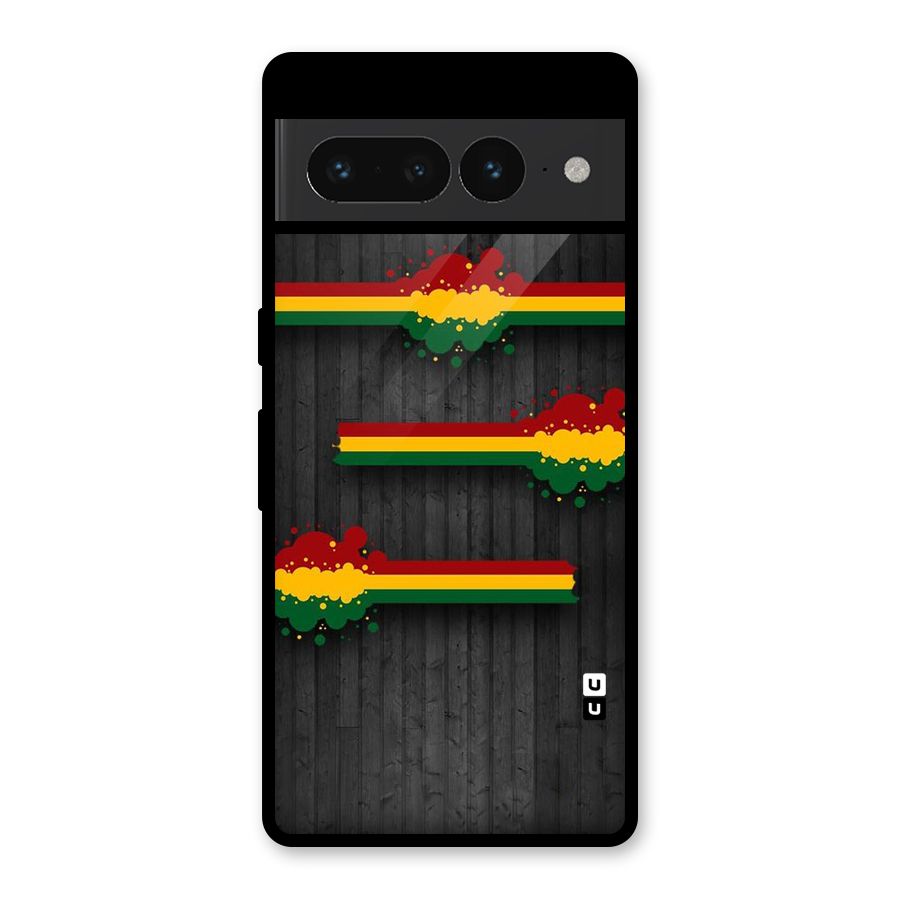 Tricolor Splash Design Glass Back Case for Google Pixel 7 Pro