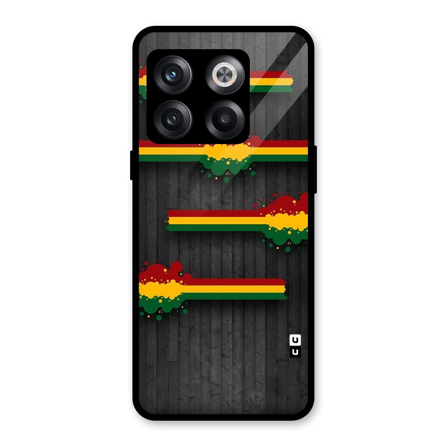 Tricolor Splash Design Glass Back Case for OnePlus 10T